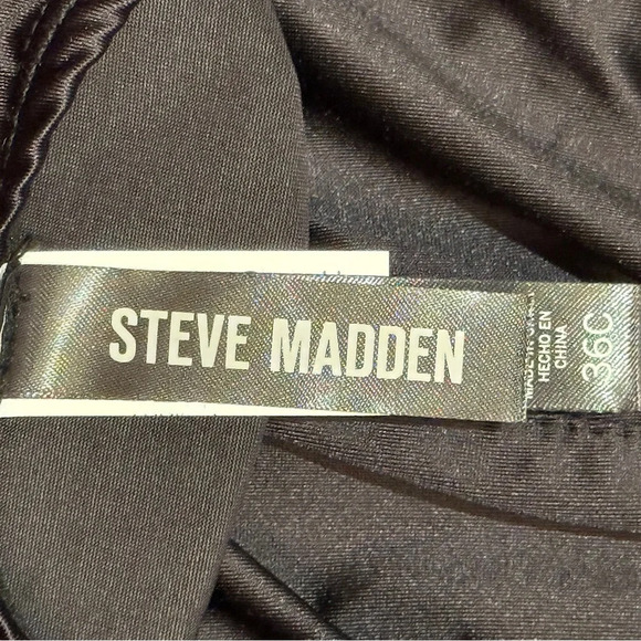 STEVE MADDEN Rhinestone Glam Corset BLACK Silky Soft SZ 36C - Picture 9 of 9